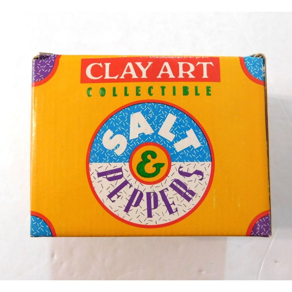 Clay Art Coffee Counter Cow Salt & Pepper Shakers 7435 Vintage 1992 Ceramic - Picture 10 of 11